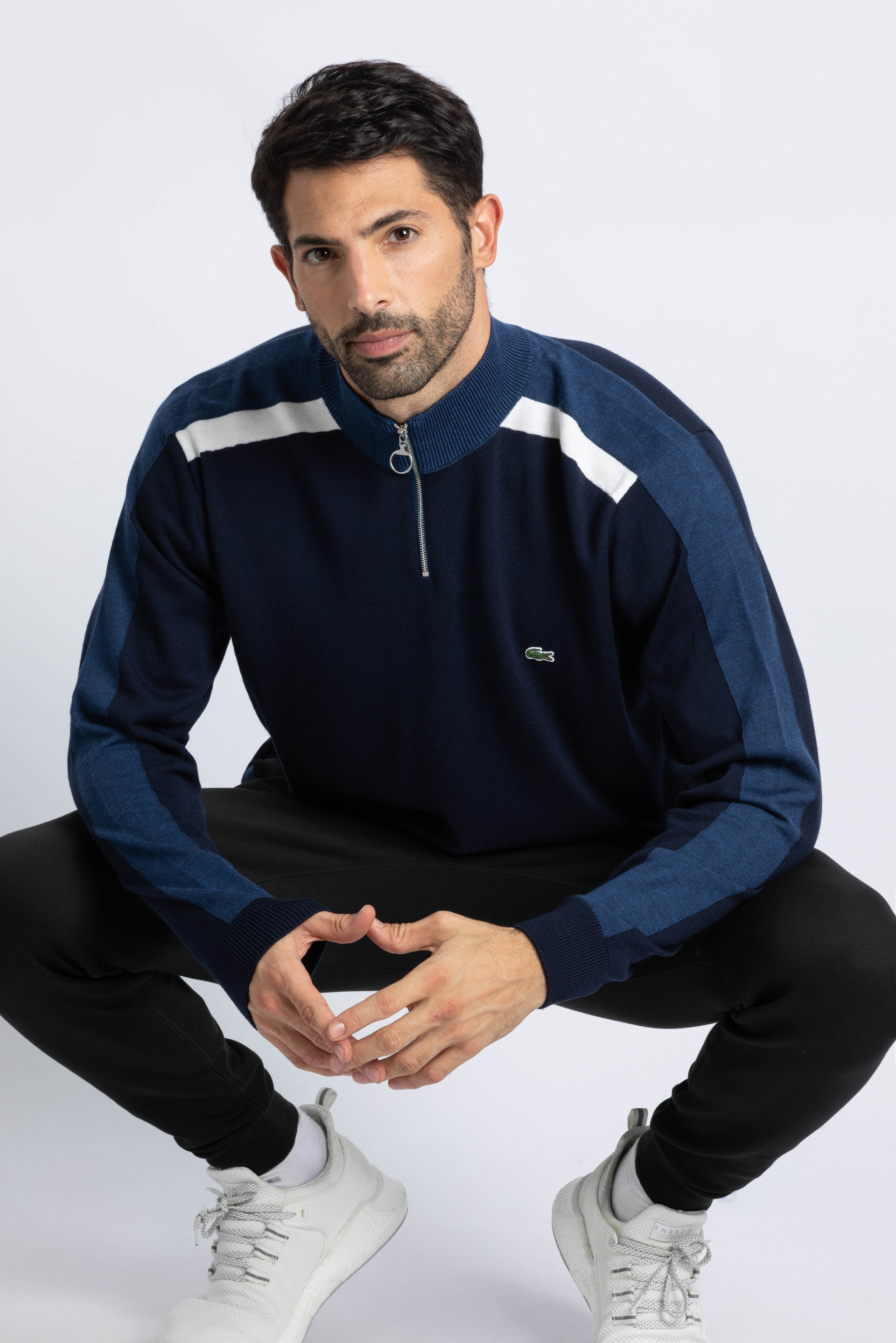 

Lacoste Zip Stand-up Neck Wool Sweater
