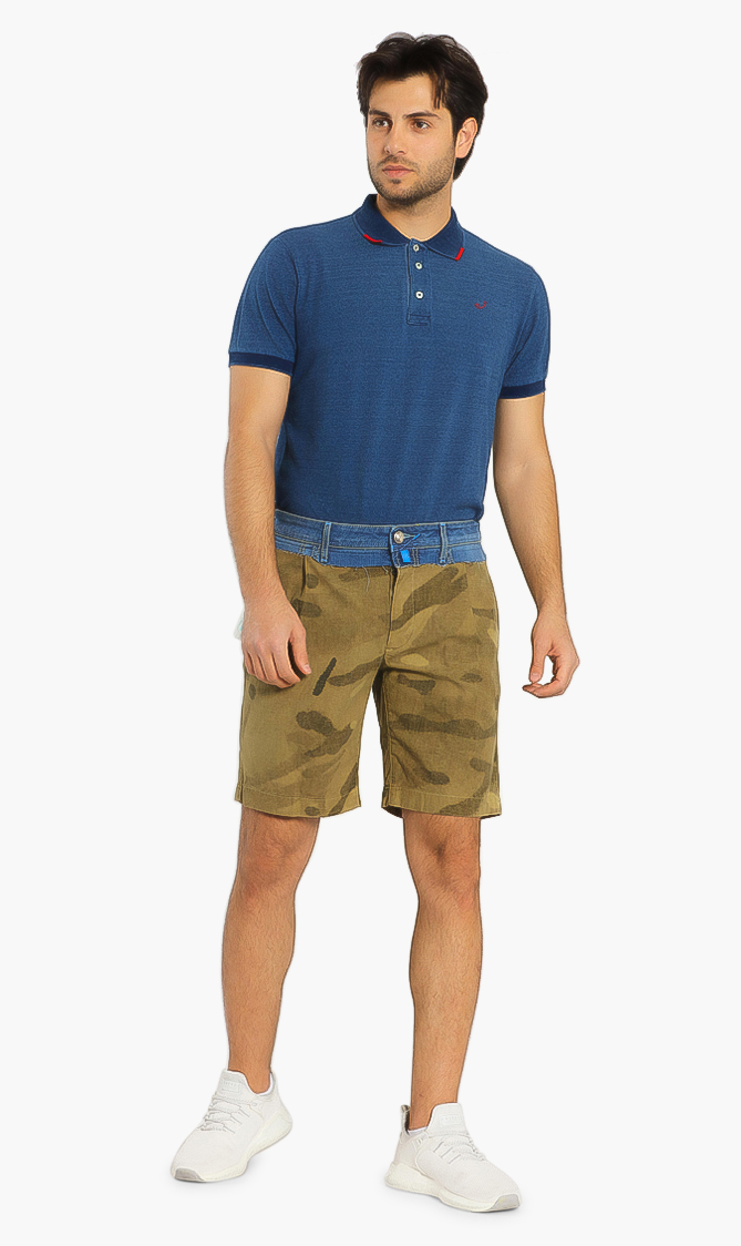 

Buttoned Washed Shorts, Green