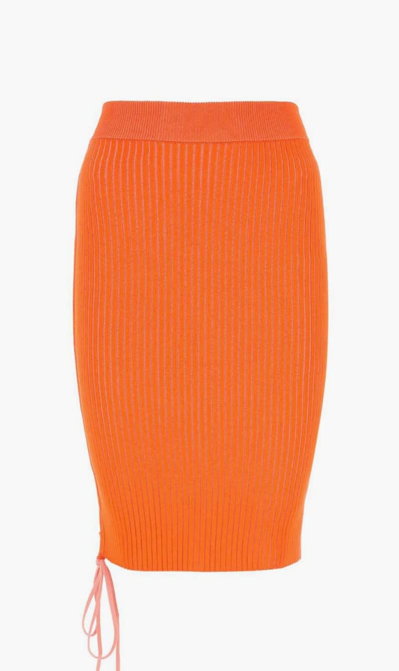 

Off-white Orange Vanise Lace Up Midi Skirt Coral Red No C for Women | The Deal Outlet