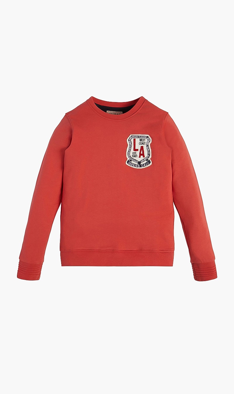 

Guess Orange Logo Long Sleeve Sweatshirt for Boys | The Deal Outlet