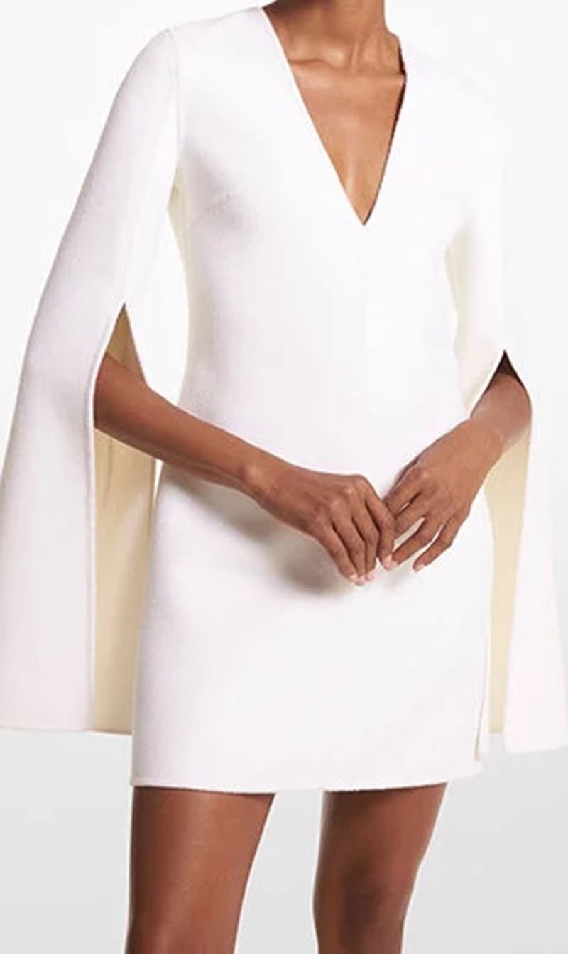 

Michael Kors White Double Face Cashgora Slit-sleeve Dress for Women | The Deal Outlet