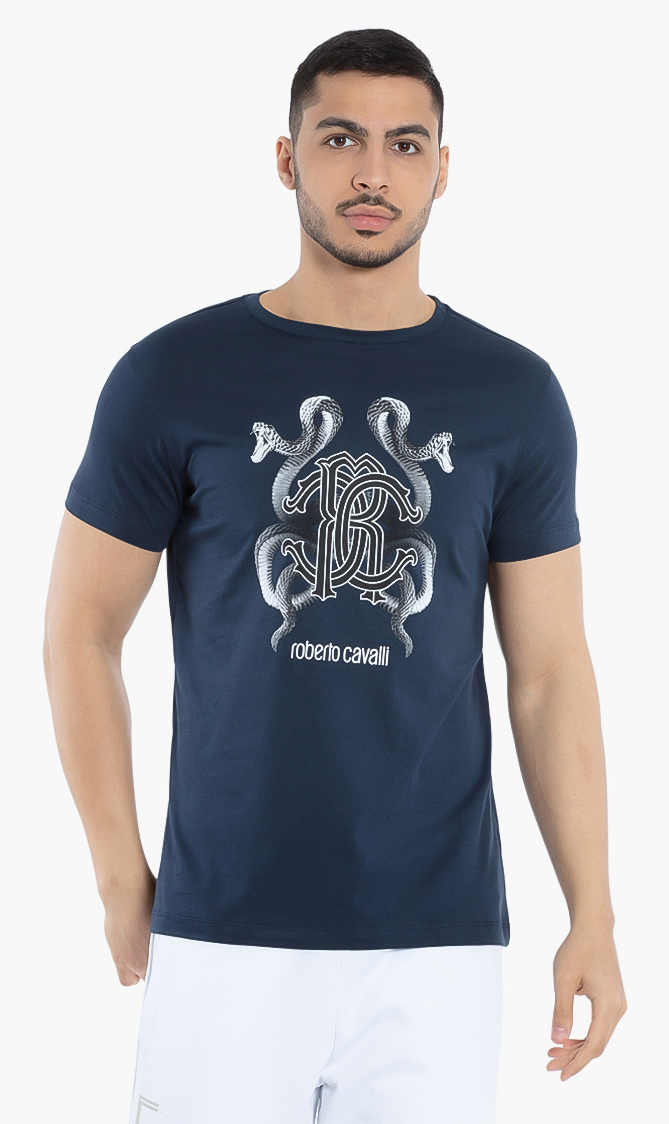

ROBERTO CAVALLI Snake Logo Print T-shirt