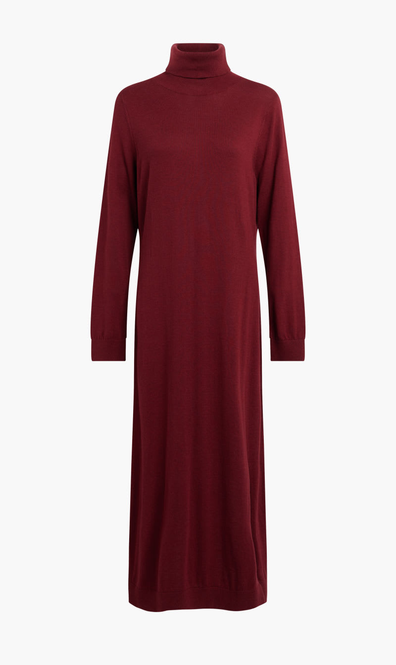 

Michael Kors Red Turtle Nk Slit Midi Drs for Women | The Deal Outlet