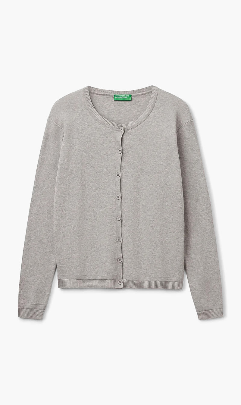 Grey United Colors Of Benetton Purple Jersey Cardigan Sweater for Women