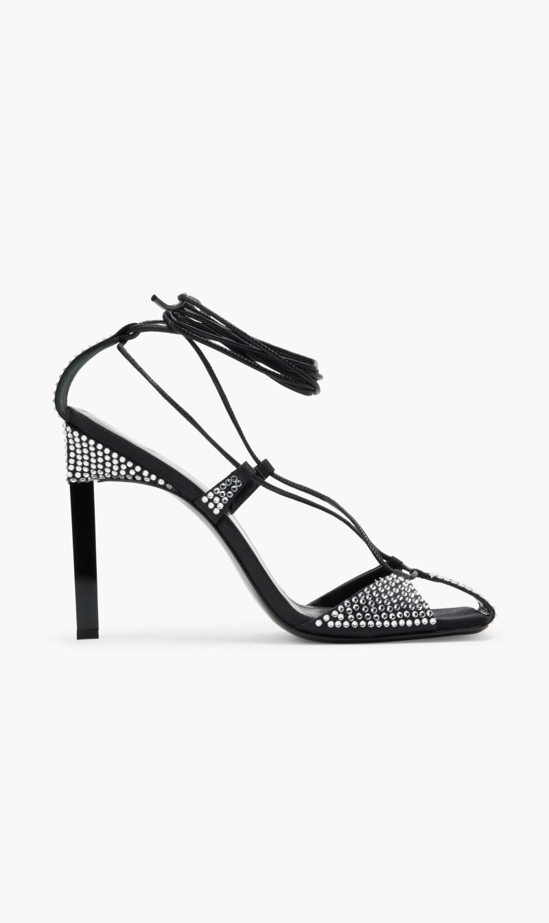 

Attico Black Adele Lace-up Pump 105mm for Women | The Deal Outlet