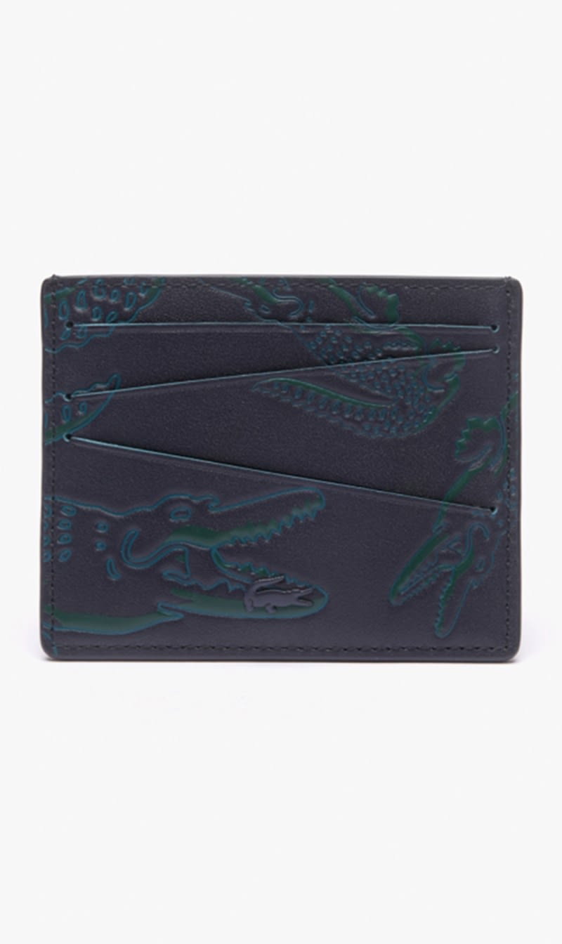 

Lacoste Black Rfid Protect Leather Card Holder for Men | The Deal Outlet