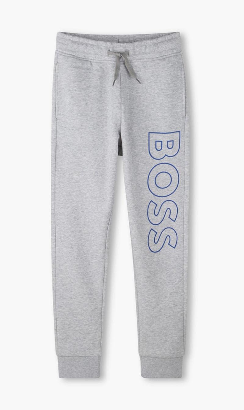 

Hugo Boss Grey Vertical Logo Trackpants for Boys | The Deal Outlet