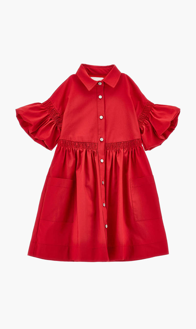 Monnalisa Red Abito Chemisier Levantina for Girls