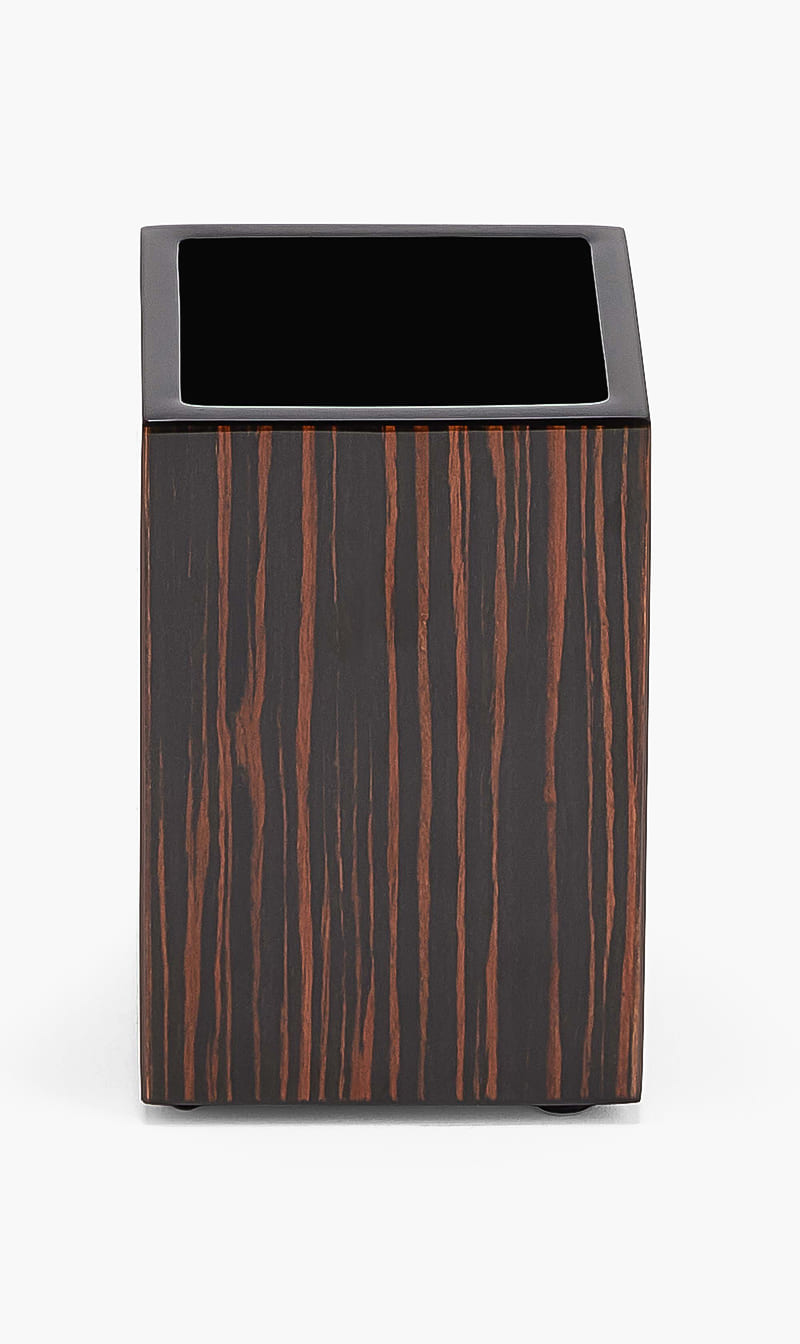 

Pacific Connections Brown Macassar Ebony Brush Holder | The Deal Outlet