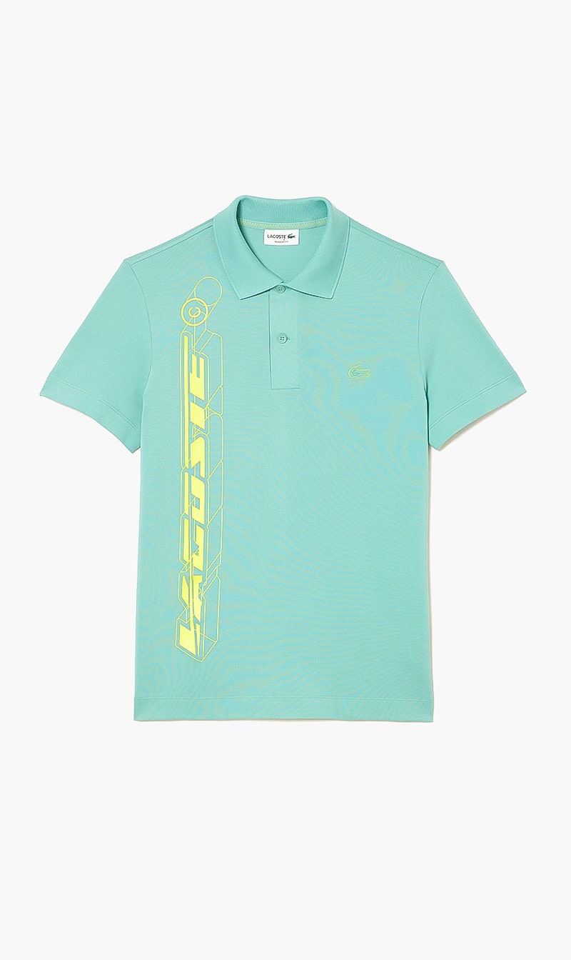

Lacoste Green Short Sleeved Ribbed Collar Shirt for Men | The Deal Outlet
