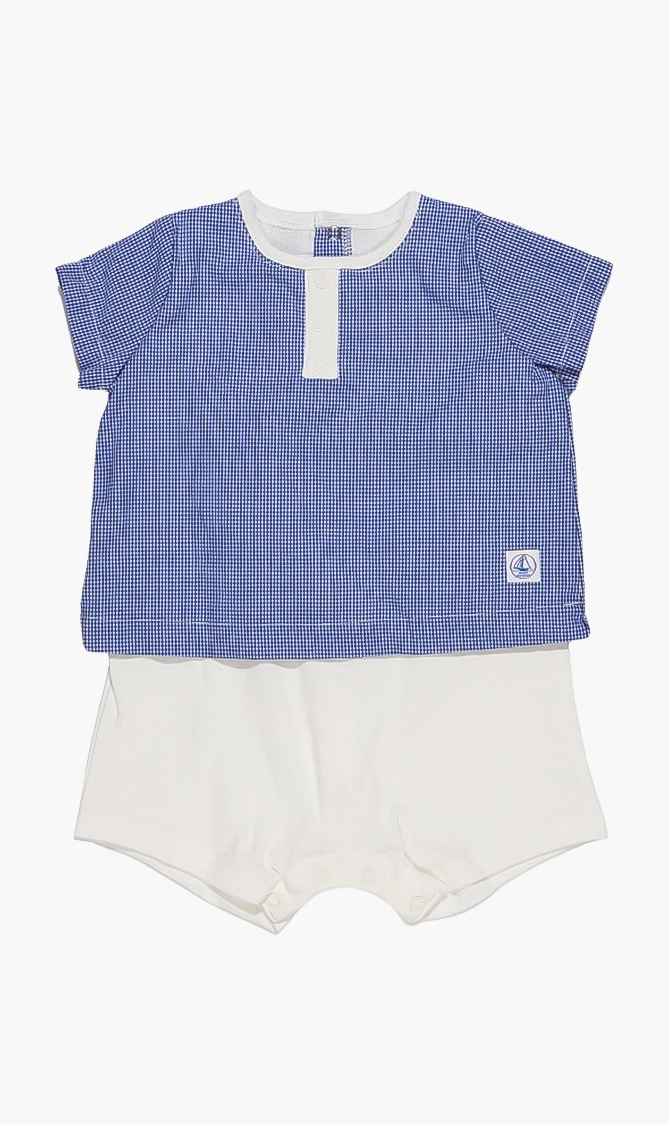 

Petit Bateau Checkered Playsuit