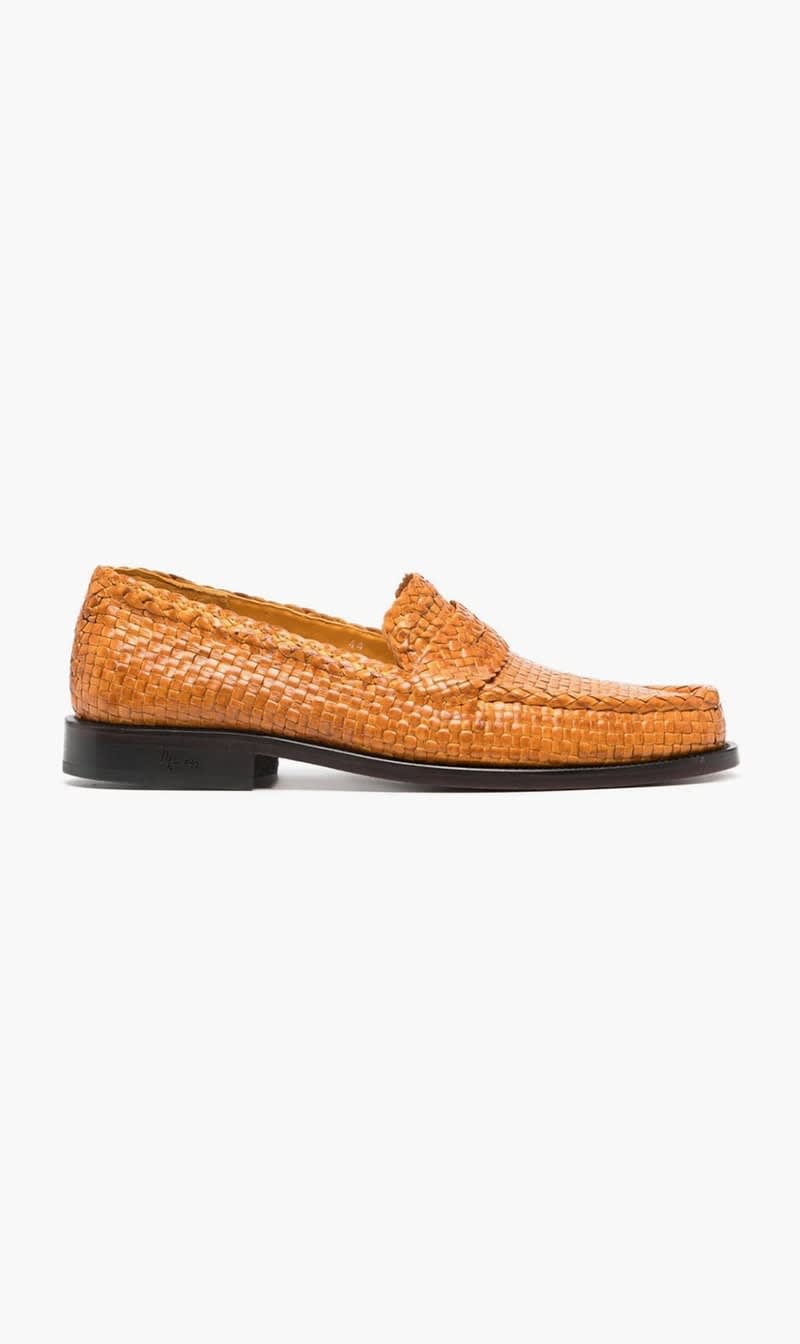 

Marni Orange Interwoven Leather Loafers for Men | The Deal Outlet