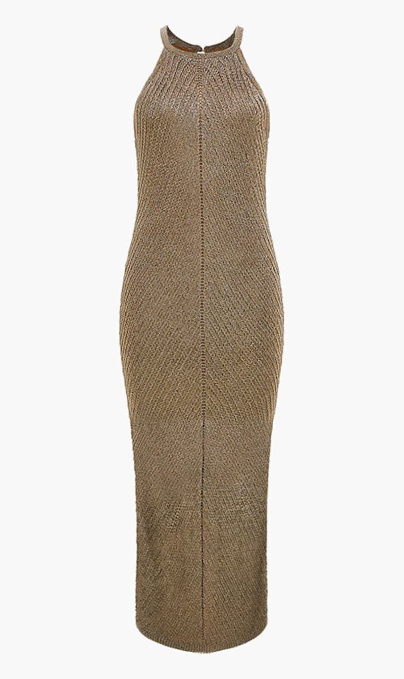 

Guess Gold Midi Evening Dress for Women