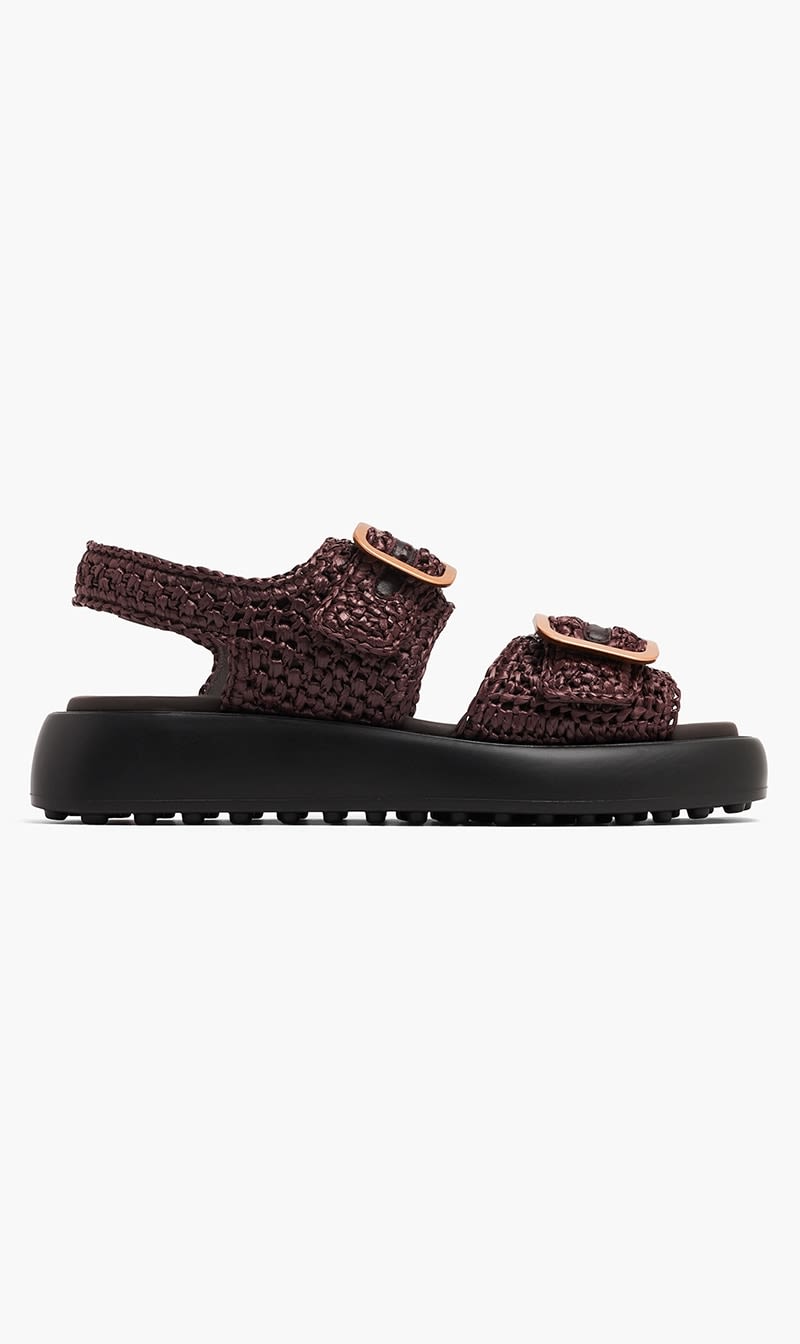 

Tod's Brown Raffia Sandals for Women | The Deal Outlet