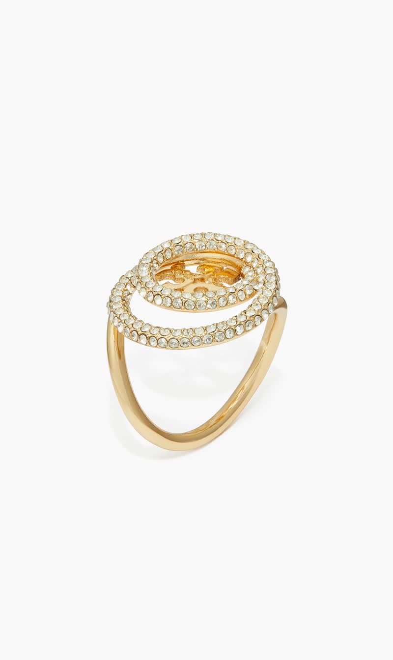 

Tory Burch Gold Miller Pave Double Ring for Women | The Deal Outlet