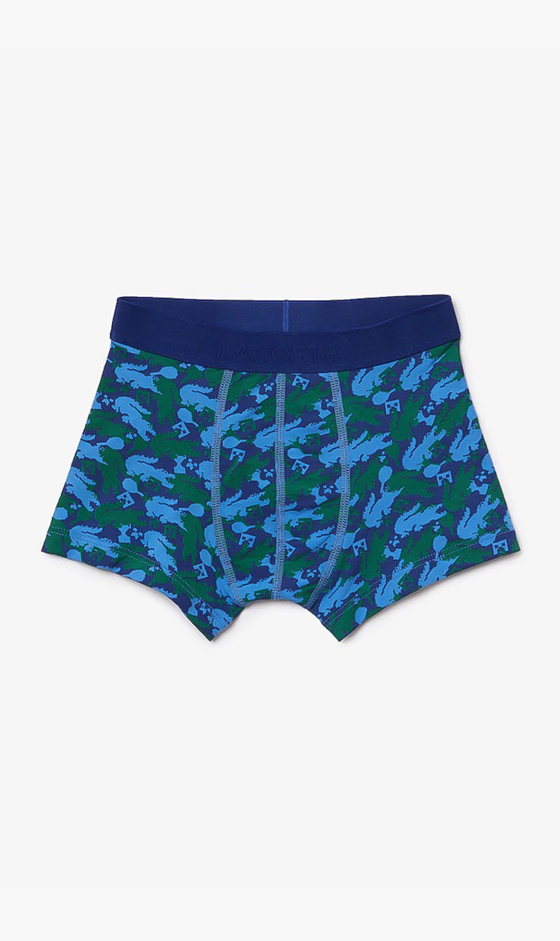 

Lacoste Blue Casual Cotton Stretch Minecraft Trunks for Men | The Deal Outlet
