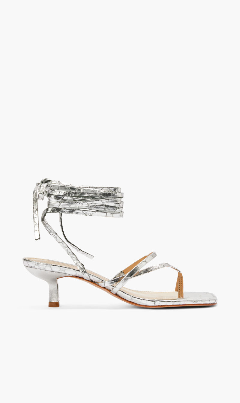 

Schutz Silver Sandal for Women | The Deal Outlet