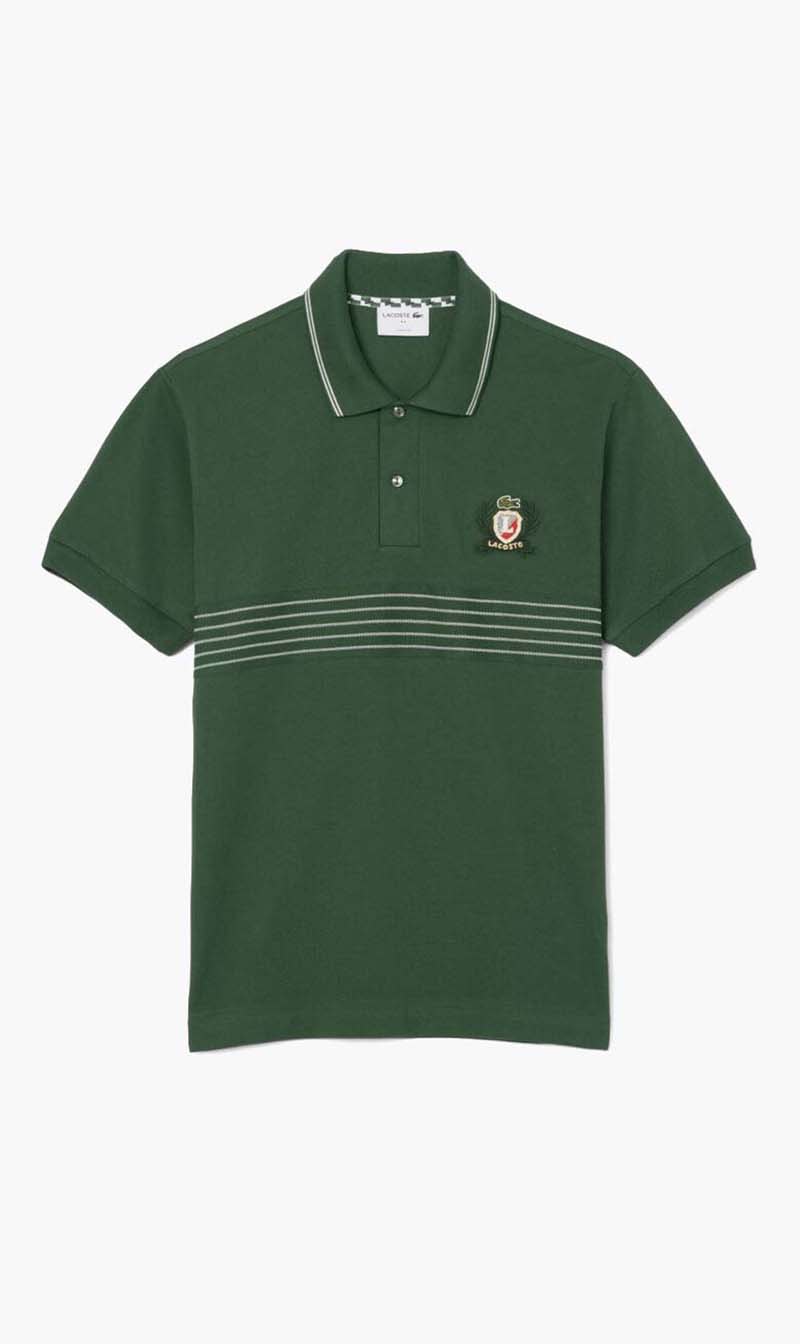

Lacoste Green Embroidered Shield Polo Shirt for Men