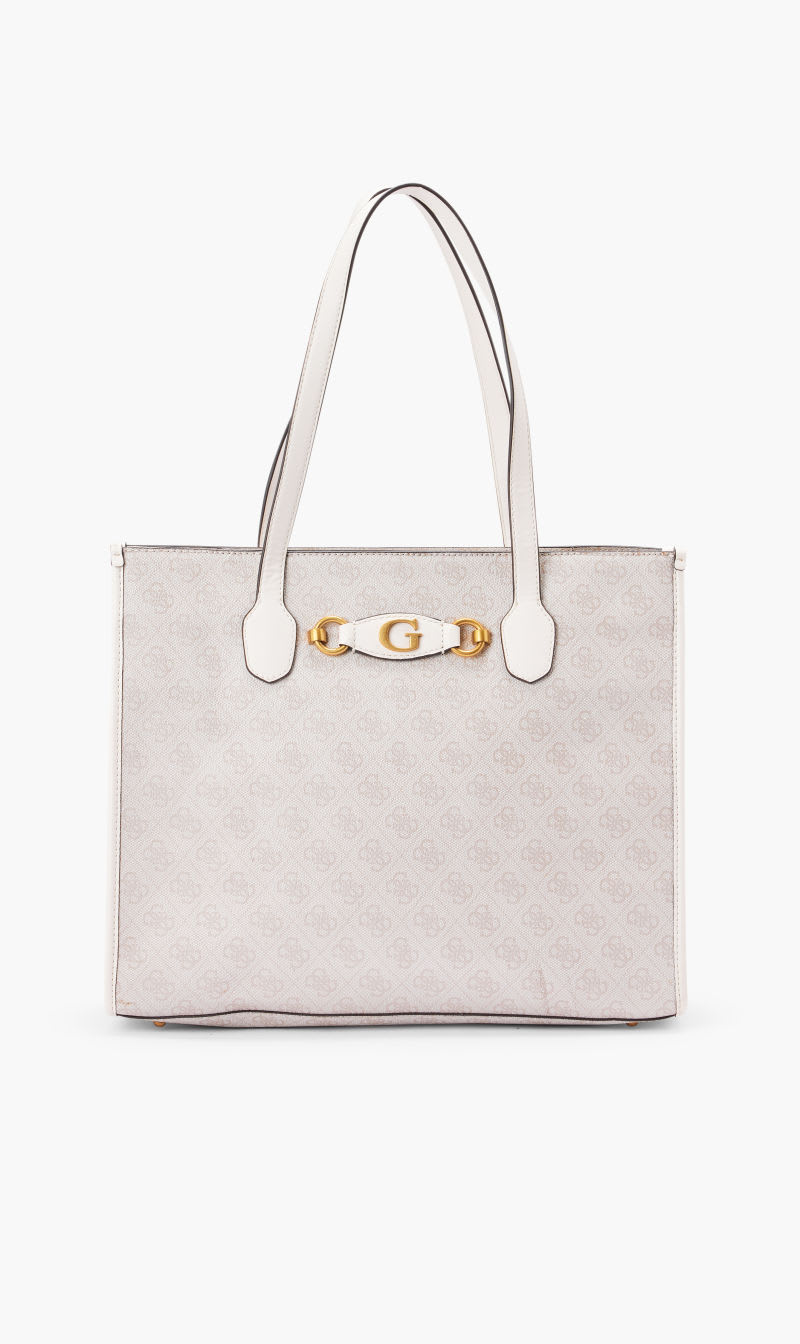 

Guess White Izzy Girlfriend Tote for Women | The Deal Outlet