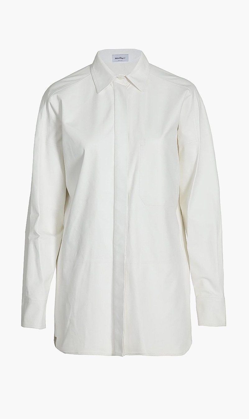 

Nappa Loose Fit Shirt, White