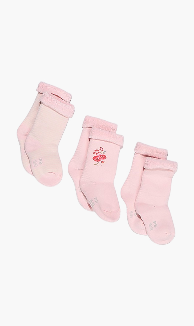 

3-pack Cotton Socks, Pink
