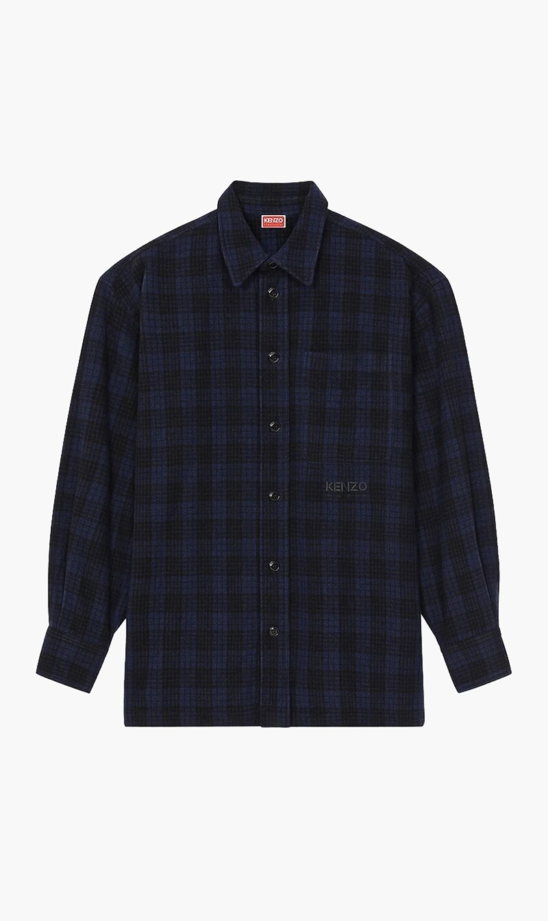 

Checked Long Sleeves Overshirt, Blue