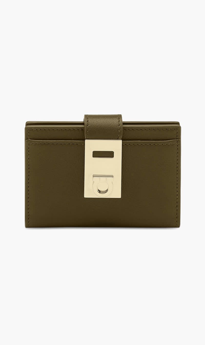 

Salvatore Ferragamo Green Credit Card Case for Women | The Deal Outlet