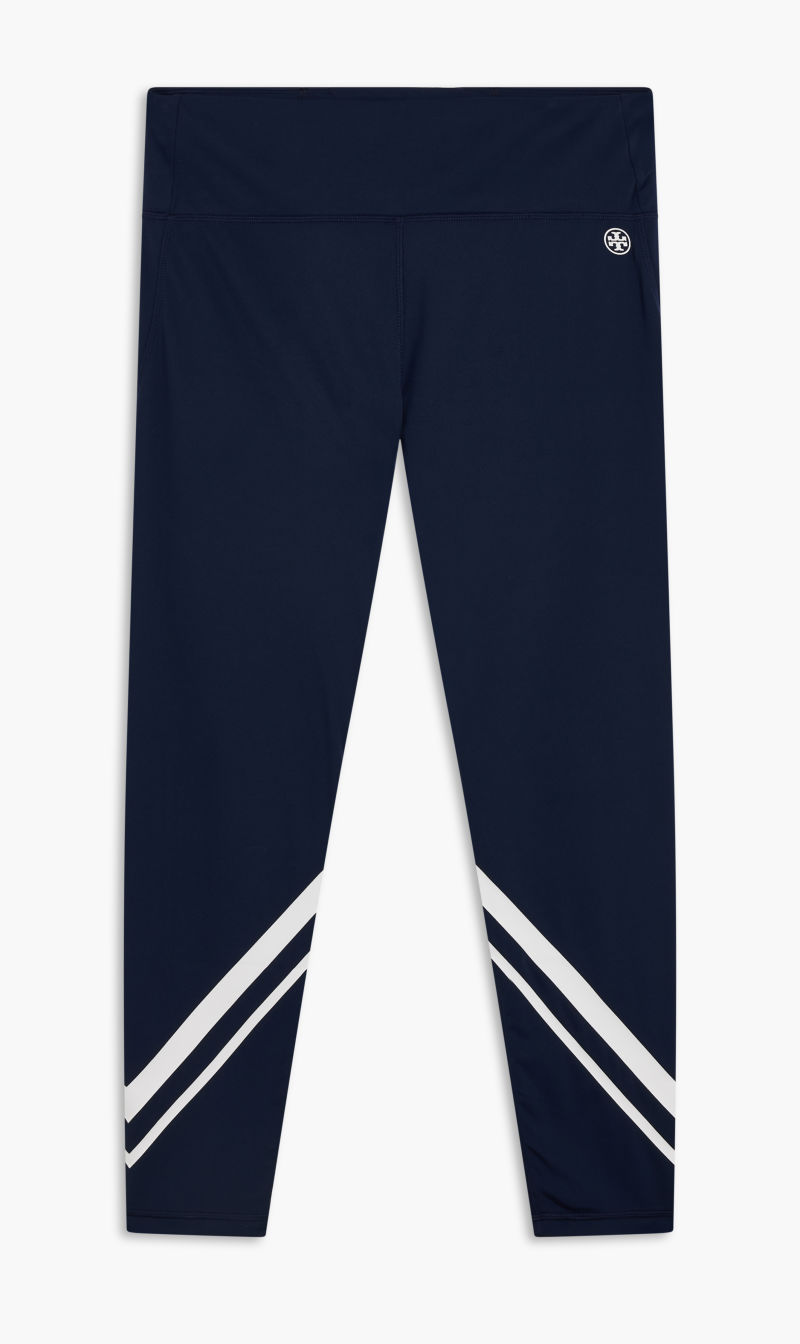 

Tory Burch Blue Tory Sport High-rise Weightless Chevron Legging for Women | The Deal Outlet