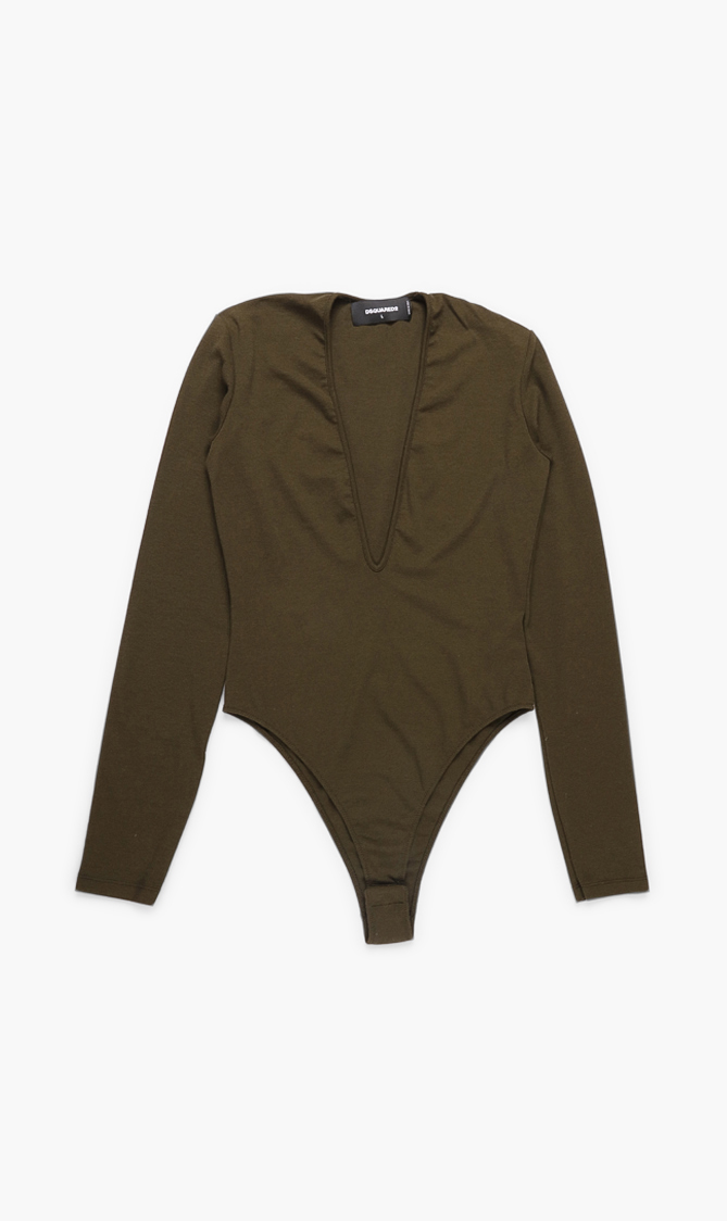 Dsquared2 Cotton Long Sleeves Leotard