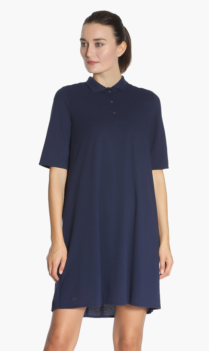 

Lacoste Pleated Back Petit Piqué Polo Shirt Dress