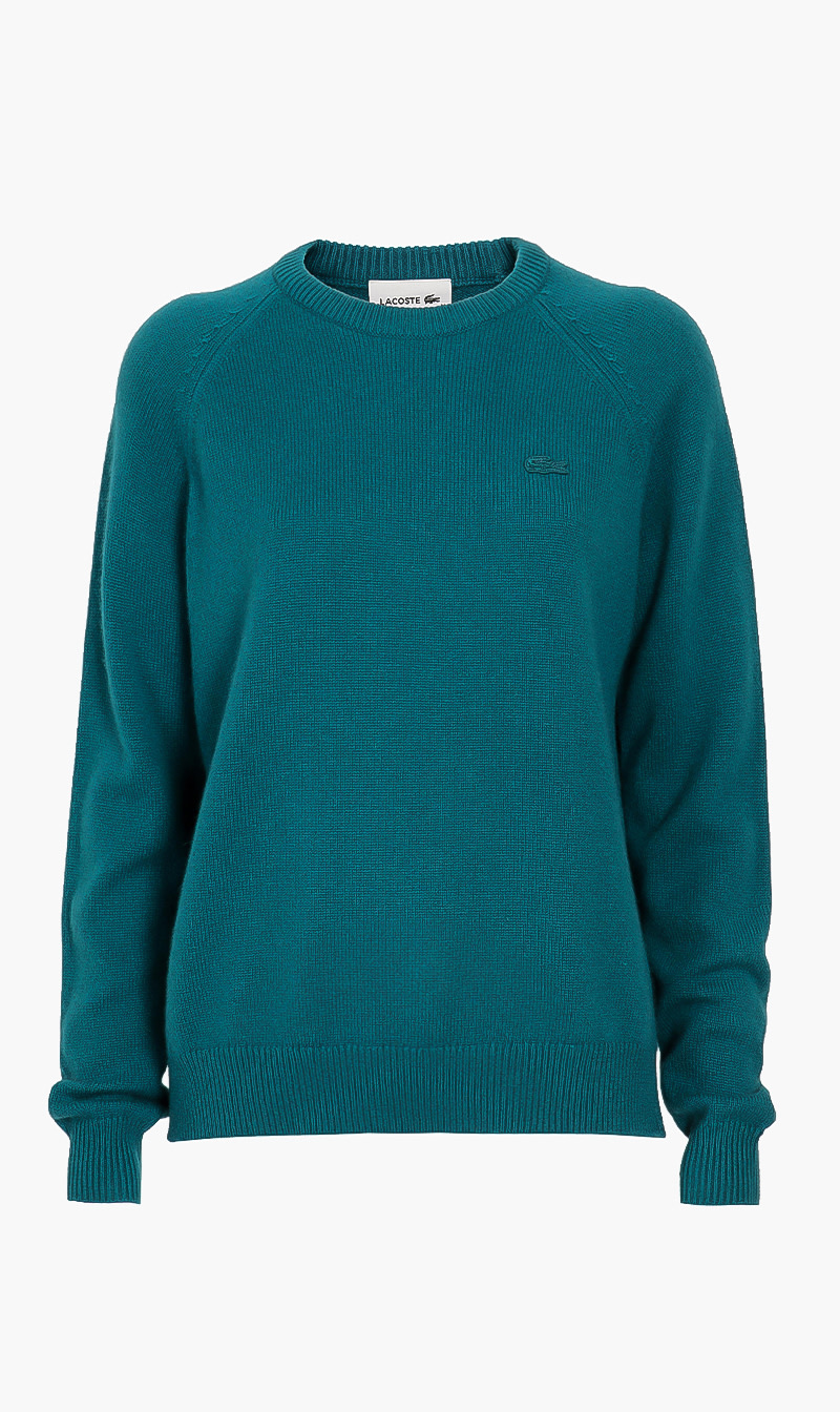 

Lacoste Green Knitted Logo Sweater for Women | The Deal Outlet