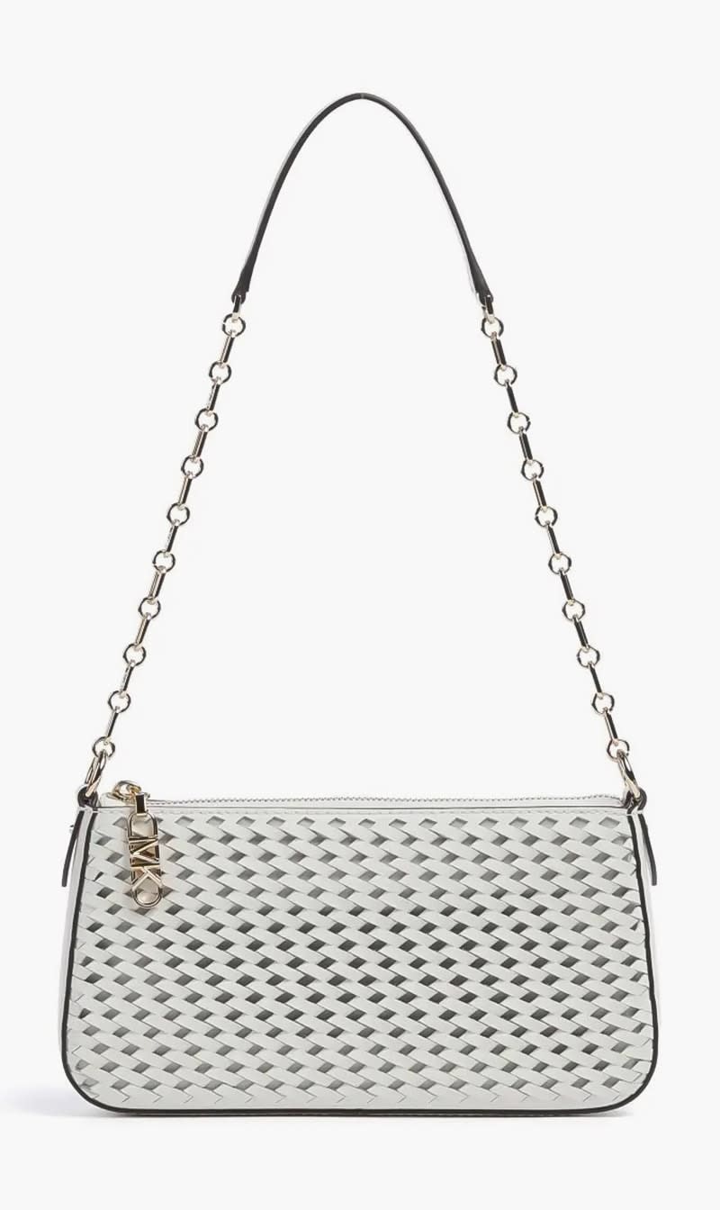 

Michael Kors White Md Chain Pouchette for Women | The Deal Outlet
