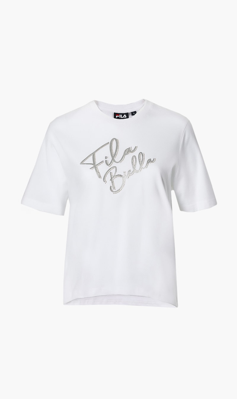 

Cropped T-shirt With Angled Graphic, White