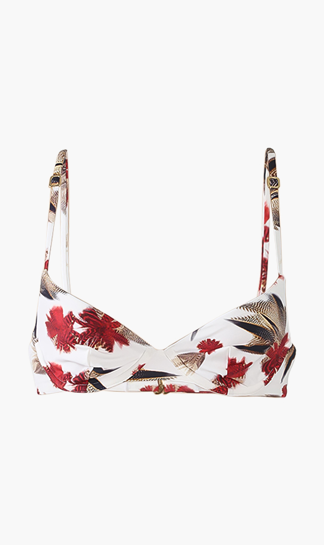

Mare Printed Bikini Top, White