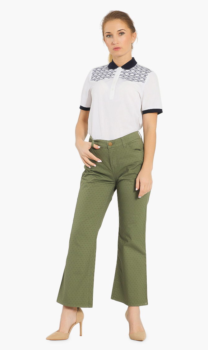 

Frida Crop Flared Tailored Jeans, Green