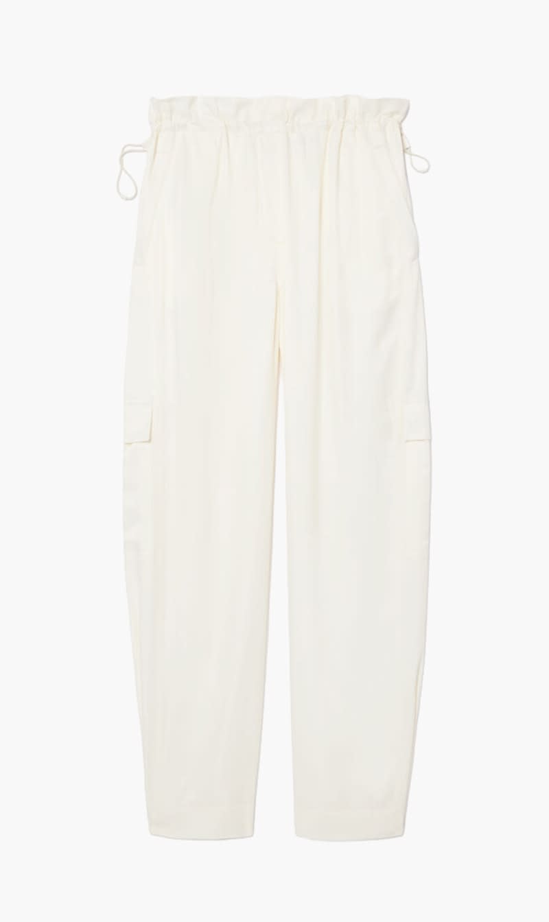 

Lacoste Beige Oversized Satin Cargo Pants for Women | The Deal Outlet