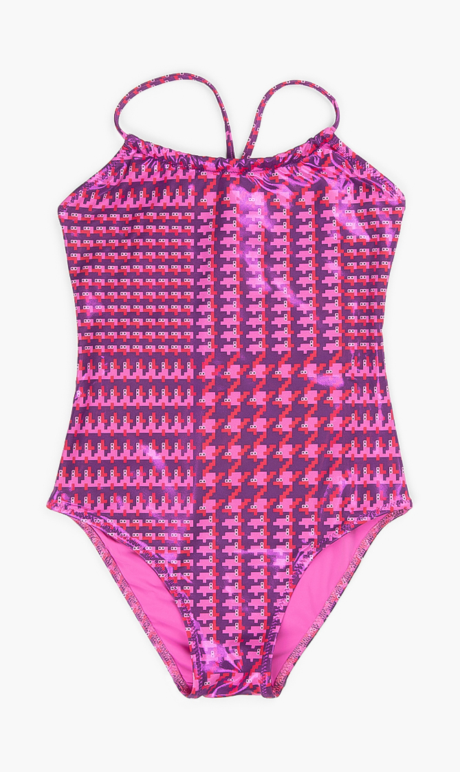 One-piece Crocros Swimsuit, Pink