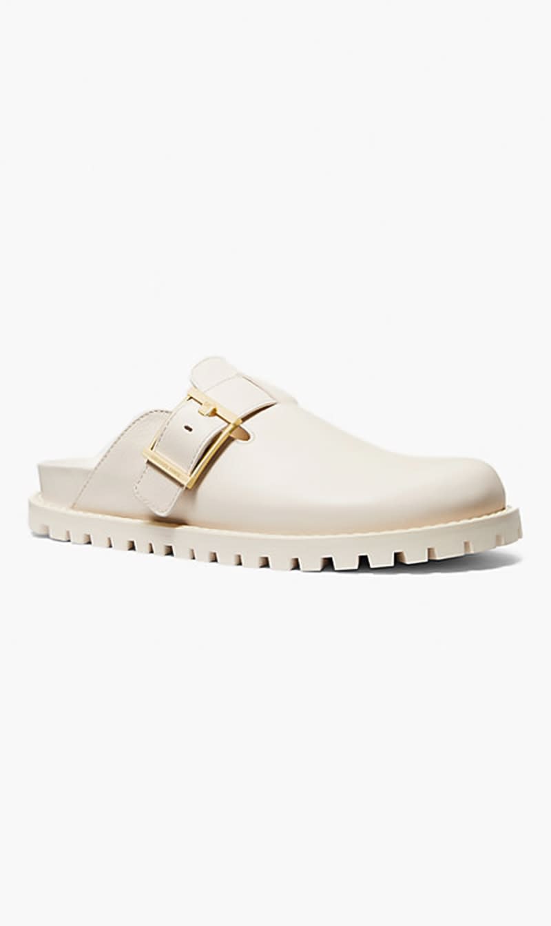 

Michael Kors Beige Easton Flat Clog for Women | The Deal Outlet