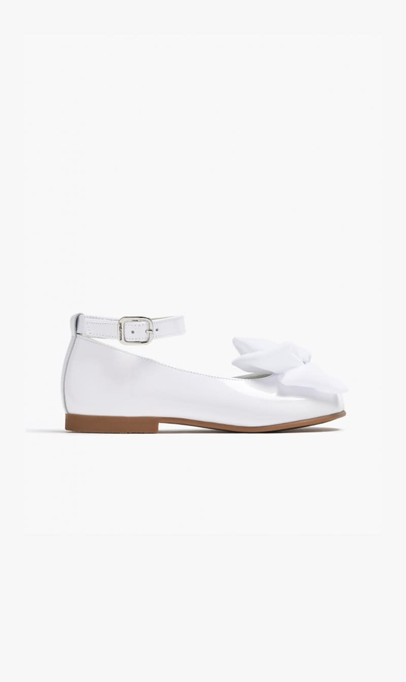 

Andanines White Leather Bow Ballerinas for Girls | The Deal Outlet