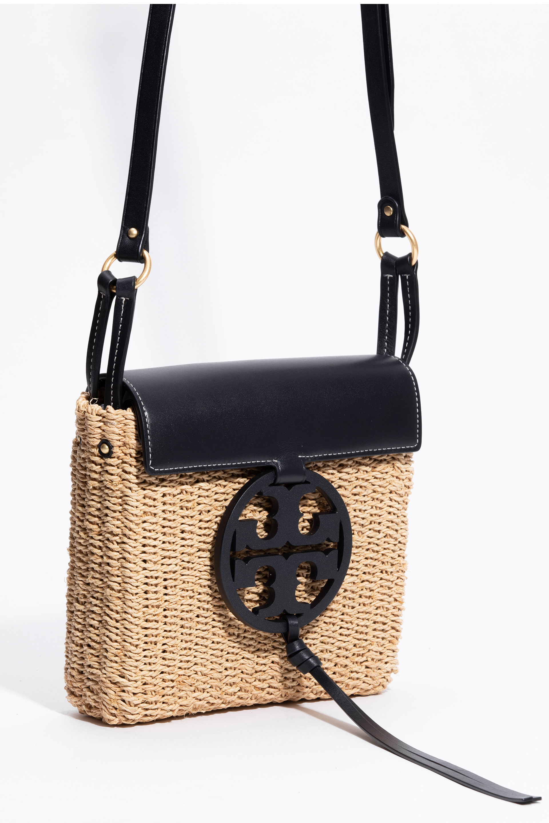

Tory Burch Miller Straw Crossbody Bag