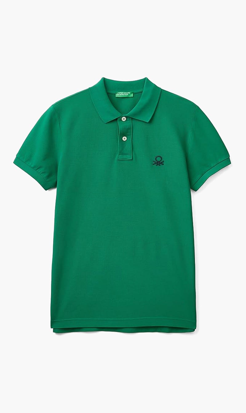 Green United Colors Of Benetton Blue Slim Fit Polo Shirt for Men