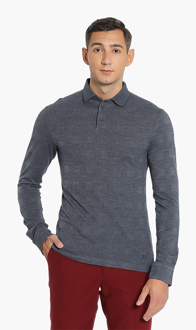 

Hackett London Pow Jacquard Long Sleeves Slim Fit Polo Shirt