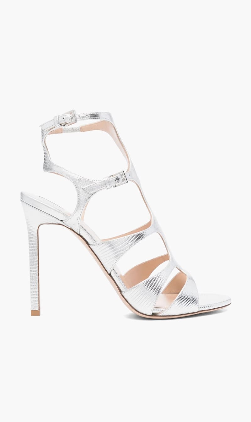 

Tom ford Silver Laminated Leather Sandals for Women | The Deal Outlet
