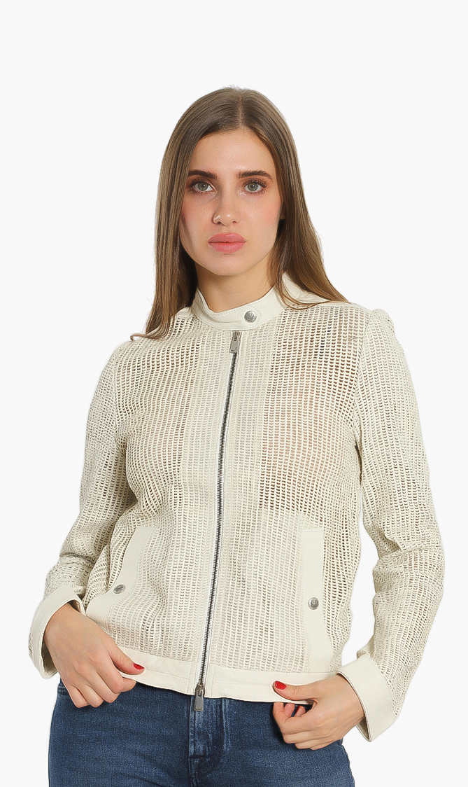 

Jacob Cohen Cut-out Leather Jacket
