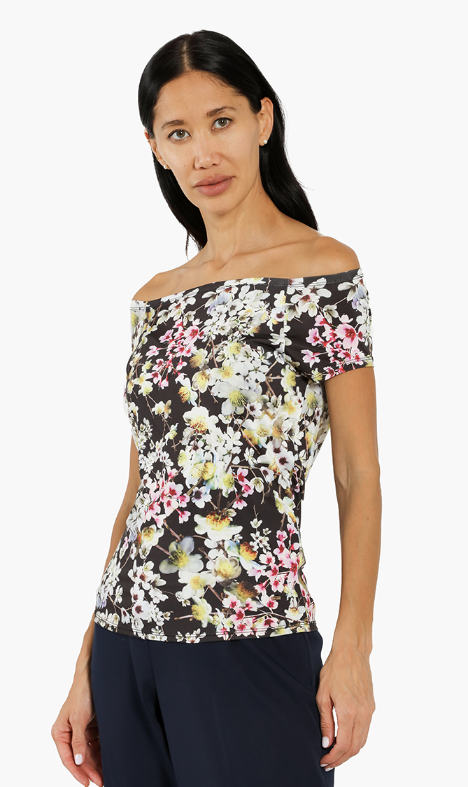 

Ted Baker Lyroon Jasmine Print Off-shoulder Top