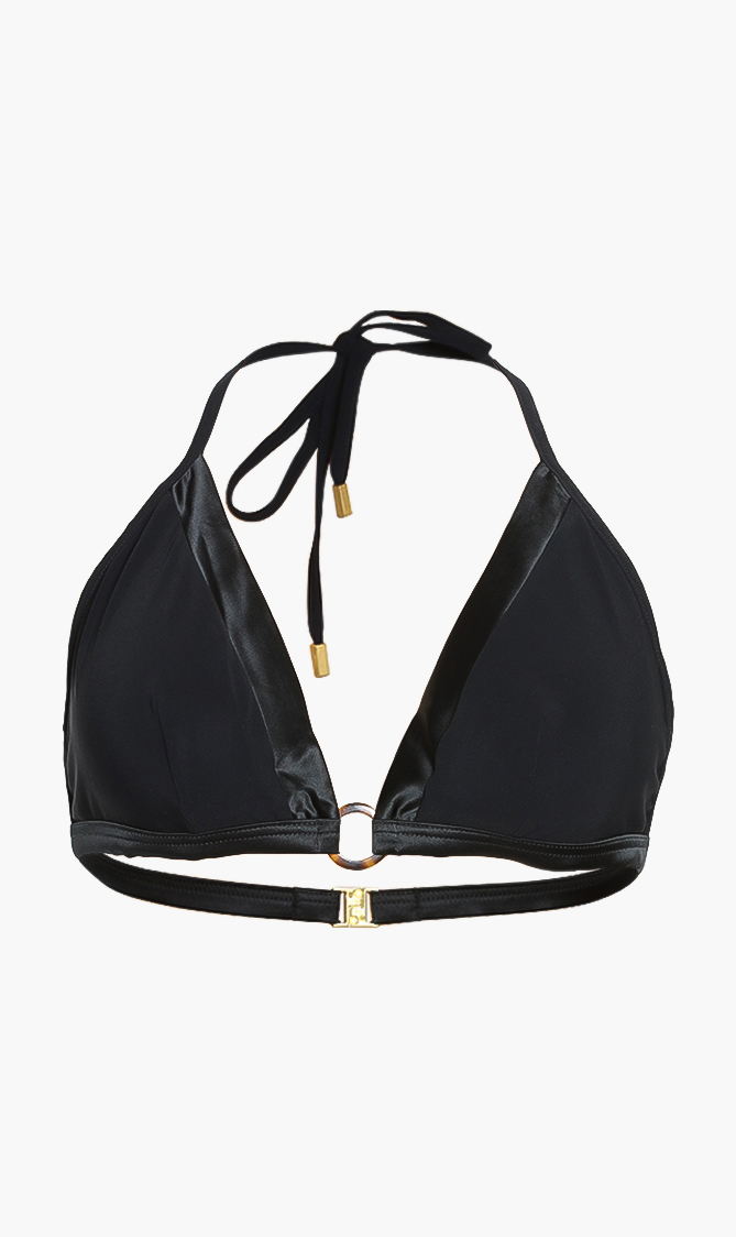 

Flechett Halter Bikini Top, Black