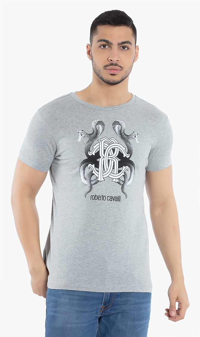 

Roberto Cavalli Snake Logo Print T-shirt