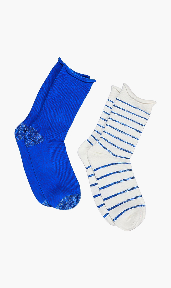 

2-pack Stripes Socks, Blue