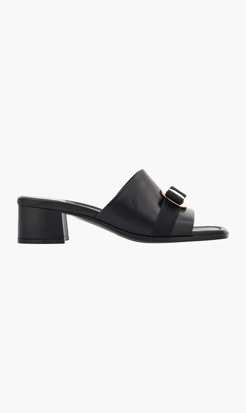 Ferragamo Black Vara High Heeled Mules for Women