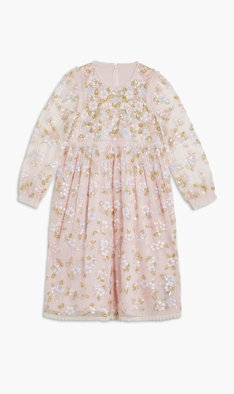 

Lena Long Sleeve Kids Dress, Pink